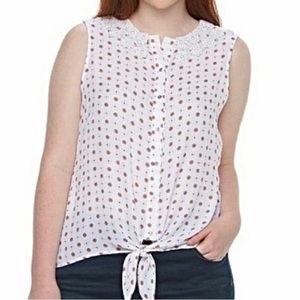 Marvel White and Red Polka Dot Blouse